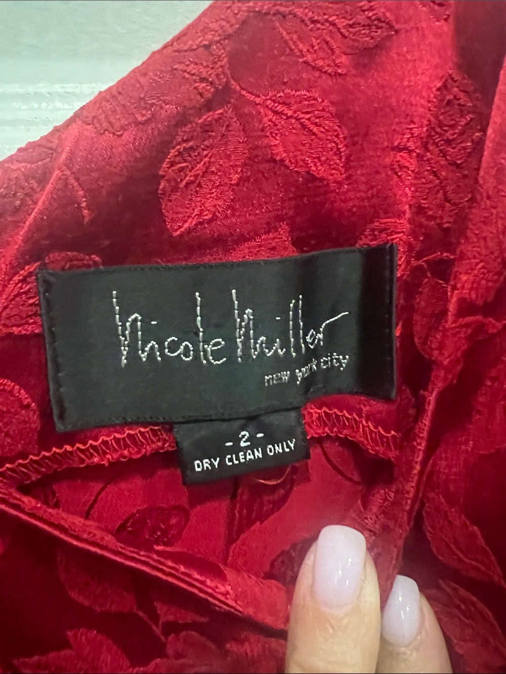 Nicole Miller Red Floral Slip Maxi Dress - Picture 2 of 4